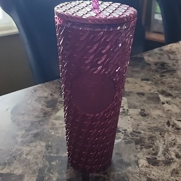 Raspberry Chain Textured Starbucks Tumbler with Straw - Picture 3 of 5